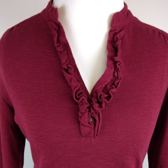 Polo Ralph Lauren Burgundy Long Sleeve Top XL - Picture 3 of 8